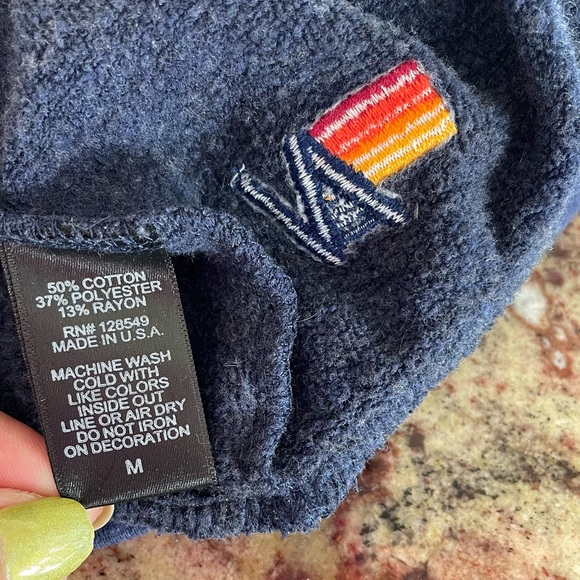 NWOT Aviator Nation Bolt Fade Sweatshirt Navy Pullover Hot Pink Lightning Strike - Picture 9 of 12